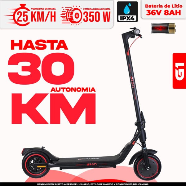 Scooter eléctrico G1 25 km/h 30 km autonomía, scooters eléctricos México CDMX mejores precios