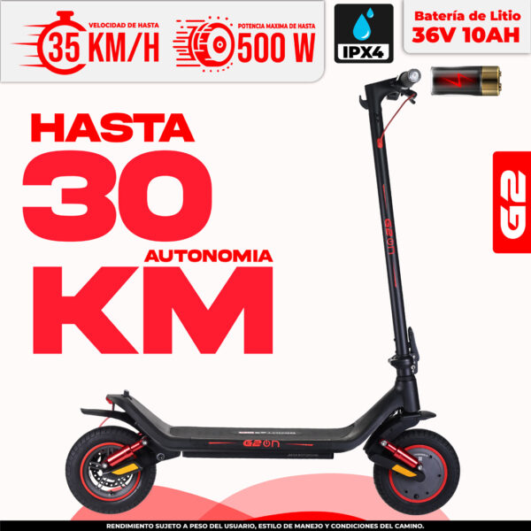 Scooter eléctrico G2 35 km/h 30 km autonomía, modelos scooters eléctricos CDMX México