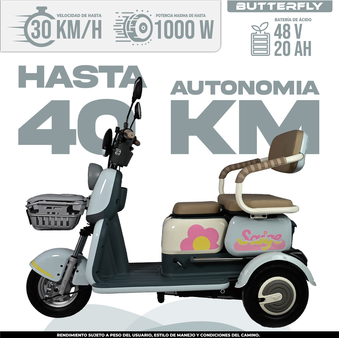 Trimotos Eléctricas BikeOn – Estables para Carga y Familia Trimotos eléctricas de tres ruedas con carga BikeOn México estabilidad y autonomía 40 60 km